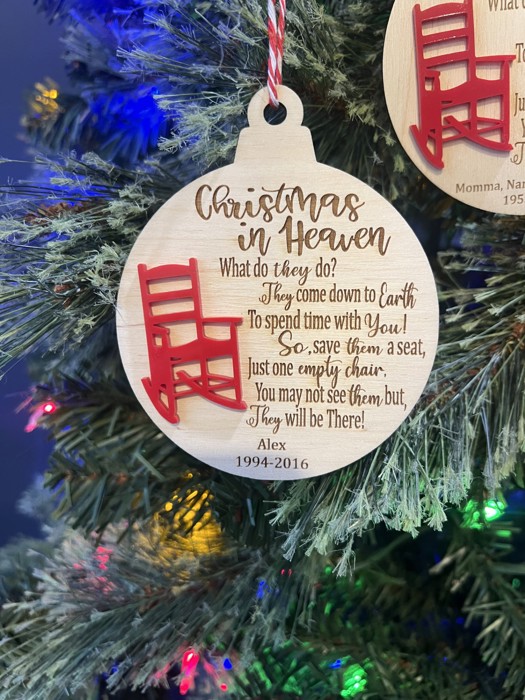 Personalized Christmas In Heaven Memorial Ornament