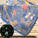  Blue Glow in the Dark Pirate Blanket