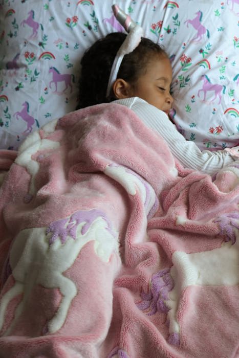 Pink Glow in the Dark Unicorn Blanket