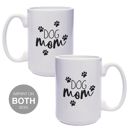  Dog Mom Dog Dad Mugs / Funny Gift Set For Dog Lovers / 15 Ounce White Coffee Cup Duo