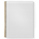  Softcover Classic Floral Notes 8.5" x 11" Spiral Notebook/Journal, 120 College Ruled Pages, Durable Gloss Laminated Cover, Gold Wire-o Spiral. Made in the USA