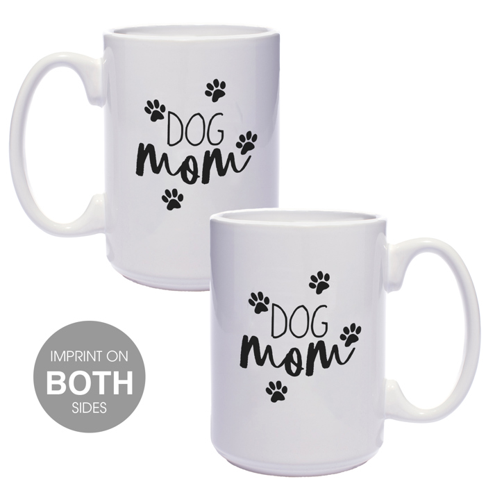 Dog Mom Dog Dad Mugs/ Funny Gift Set For Dog Lovers / 15 Oz White Coffee Cup Duo