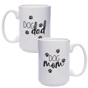  Dog Mom Dog Dad Mugs/ Funny Gift Set For Dog Lovers / 15 Oz White Coffee Cup Duo