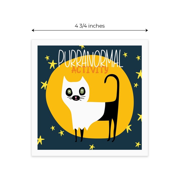 Spooky Night Halloween Party Napkins / 48 Cocktail Napkins / 4 Festive Fall Spooky Designs / Funny Autumn 4 3/4" x 4 3/4" Beverage Napkin Set / Made In The USA