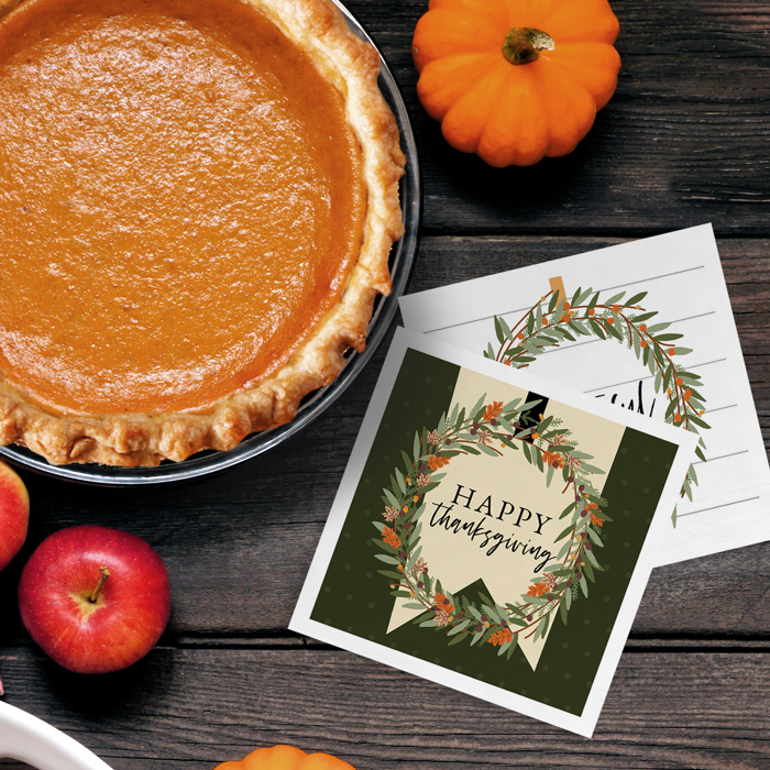 Modern Farmhouse Thanksgiving Napkins / 48 Cocktail Napkins / 4 Rustic Autumn Designs / 4 3/4" x 4 3/4" Fall Harvest Season Beverage 3 Ply Napkin Set / Made In The USA