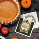  Modern Farmhouse Thanksgiving Napkins / 48 Cocktail Napkins / 4 Rustic Autumn Designs / 4 3/4" x 4 3/4" Fall Harvest Season Beverage 3 Ply Napkin Set / Made In The USA