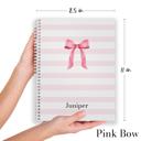 Pink Bow Cute Personalized Softcover Notebooks for Back to School / Made in USA /  8.5" x 11" / 120 Pages / 2025 Trendy Designs
