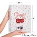 Cherry Bow Cute Personalized Softcover Notebooks for Back to School / Made in USA /  8.5" x 11" / 120 Pages / 2025 Trendy Designs