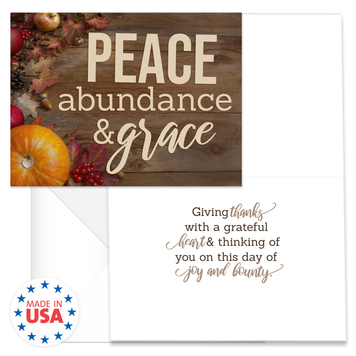 Rustic Thanksgiving Cards / 24 Heartfelt Autumn Note Cards / 4 5/8" x 6 1/4" Classic Fall Greeting Cards / 4 Nostalgic Table Feast Card Designs