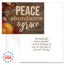  Rustic Thanksgiving Cards / 24 Heartfelt Autumn Note Cards / 4 5/8" x 6 1/4" Classic Fall Greeting Cards / 4 Nostalgic Table Feast Card Designs