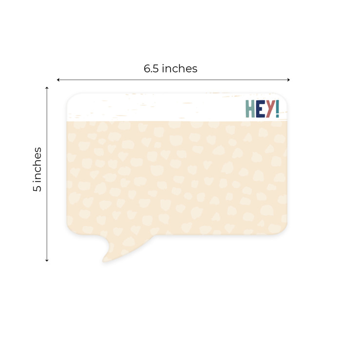 Speech Bubble Shaped Sticky Note Pad Assortment / 6.5" x 5" Modern Sticky Notes / Set Of Three Multi-Color Sticky Note Pad Designs / Made In USA