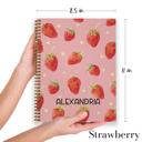 Strawberry Cute Personalized Softcover Notebooks for Back to School / Made in USA /  8.5" x 11" / 120 Pages / 2025 Trendy Designs