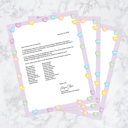  Valentine Candy Hearts Letterhead / 50 Sheets / 8.5" x 11" Valentines Day Paper / Conversation Hearts Decorative Stationery