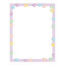  Valentine Candy Hearts Letterhead / 50 Sheets / 8.5" x 11" Valentines Day Paper / Conversation Hearts Decorative Stationery