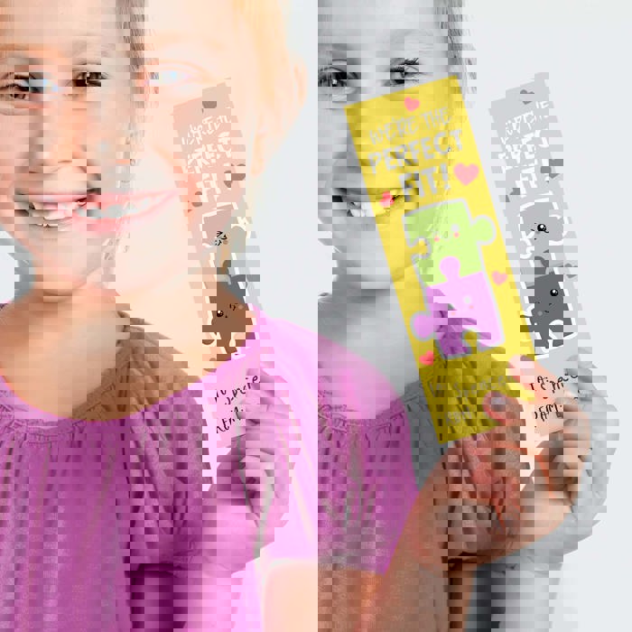 Kids Valentine Bookmark Assortment / 2" x 6" Paper Bookmarks / Bulk Set Of 24 Sweet Valentines Day Quotemarks / Made In USA