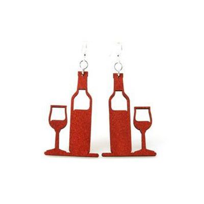 Wine Bottle and Glass Earrings