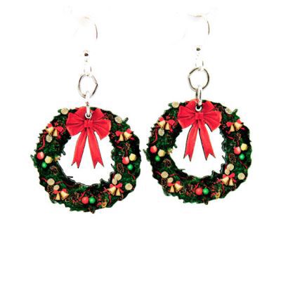 Small Christmas Wreath Earrings