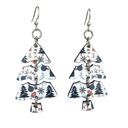 White Plaid Christmas Tree Earrings
