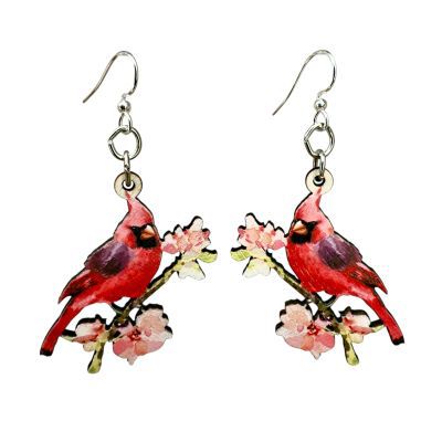 Watercolor Cardinal Earrings