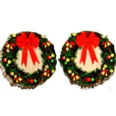 Christmas Wreath Stud Earrings
