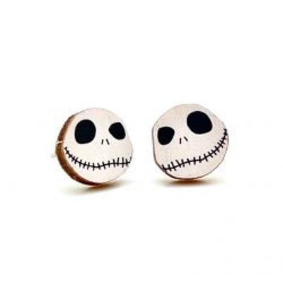 Skeleton Head Halloween Stud