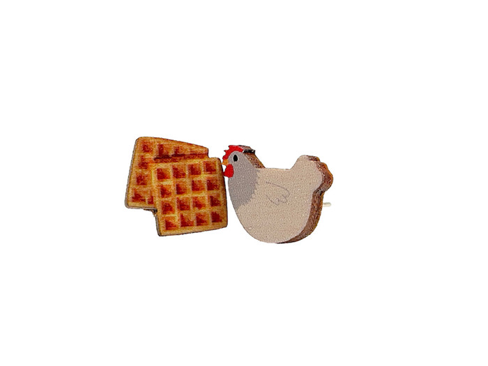Chicken & Waffle Stud Earrings