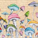  Mushrooms Magically Watercolored Wood Puzzle 66PCS