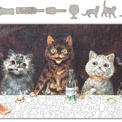 Cats Party Wood Whimsical Puzzle 325PSC