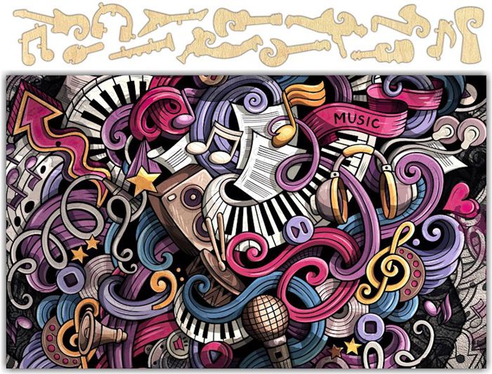 Music on My Mind Whimsical Wood Puzzle 151PCS