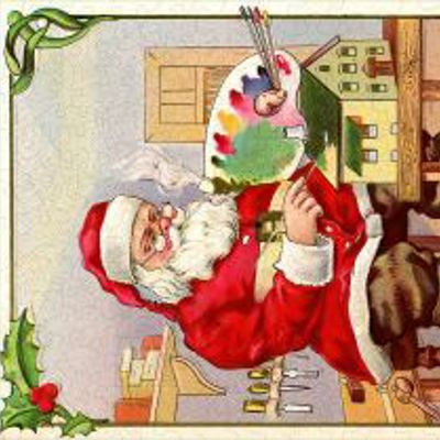 Vintage Artsy Santa Whimsical Wood Puzzle 275PCS