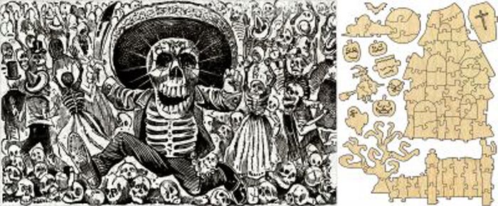 Calaveras Oaxaquena Whimiscal Wood Puzzle 426PCS