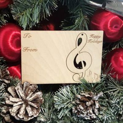 Color Me Music Note Holiday Card with Pop Out Ornament