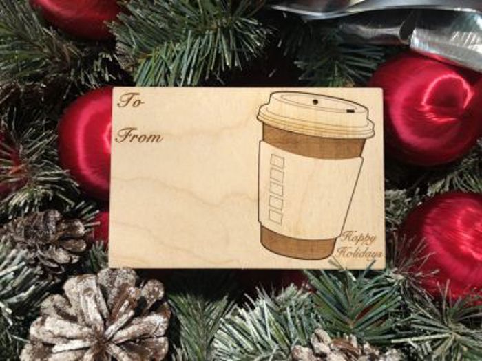 Color Me Coffee Cup Holiday Card with Pop Out Ornament