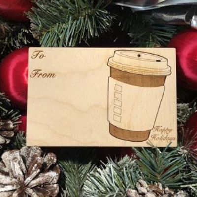 Color Me Coffee Cup Holiday Card with Pop Out Ornament