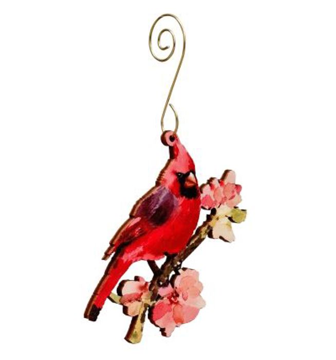 Cardinal on Cherry Blossom Ornament