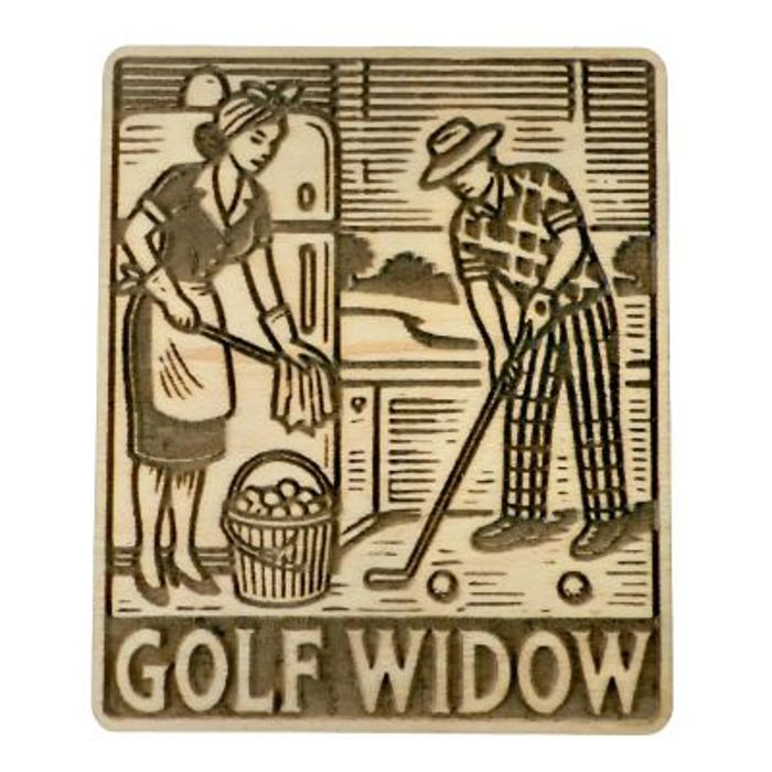 Golf Widow Maple Magnet