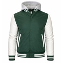  Men's Hooded Varsity Jacket w/ Detachable Hood