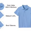 Lt. Blue 5 Galaxy by Harvic Boys School Uniform Polo (Little Boys & Big Boys)