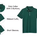 Hunter Green 7 Galaxy by Harvic Boys School Uniform Polo (Little Boys & Big Boys)