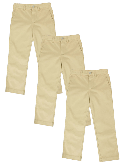 Boy's 3-Pack Super Stretch Slim Fit Chino Pants (Size 4-20)