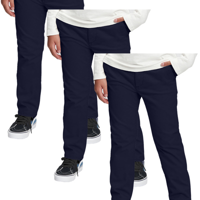 3 Pack Boy's Stretch Slim Fit School Uniform Chino Pants