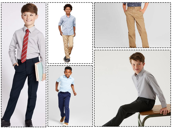 3 Pack Boy's Stretch Slim Fit School Uniform Chino Pants