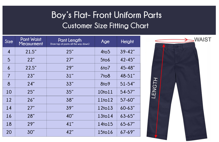 Boy's Stretch Slim Fit School Uniform Chino Pants