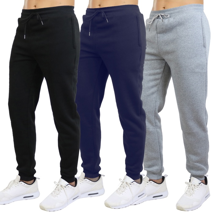 3-Pack Mens Slim Fit Fleece Jogger Sweatpants (S-3XL)
