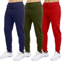 Navy & Olive & Red Large 3-Pack Mens Slim Fit Fleece Jogger Sweatpants (S-3XL)