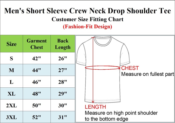 Men's Oversized Heavyweight Cotton Crew Neck Short Sleeve Tshirts Loose Fit Tops (S-3XL)