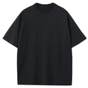 Black Small Men's Oversized Heavyweight Cotton Crew Neck Short Sleeve Tshirts Loose Fit Tops (S-3XL)