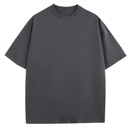 Dark Gray Medium Men's Oversized Heavyweight Cotton Crew Neck Short Sleeve Tshirts Loose Fit Tops (S-3XL)