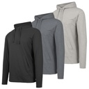Black & Charcoal & Heather Grey XL 3-Pack Men's Cotton Lightweight Casual Pullover Drawstring Hoodie With Pocket