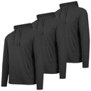 Black & Black & Black XXL 3-Pack Men's Cotton Lightweight Casual Pullover Drawstring Hoodie With Pocket